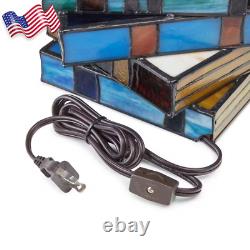 River of Goods Accent Lamp With Glass Shade 5.7 5 Stained Glass Multi-Colored