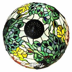 Fantastic Feodoras Stained Glass and Mosaic Lit Pedestal 