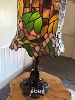 River of Goods Indoor Table Lamp with Stained Glass Hanging Lily Flower Base