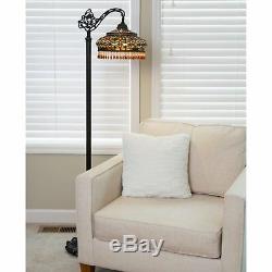 River of Goods Stained Glass Parisian Side Arm Floor Lamp
