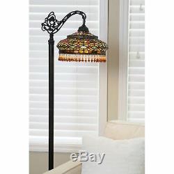 River of Goods Stained Glass Parisian Side Arm Floor Lamp