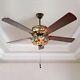 River Of Goods Tiffany Style Stained Glass Halston 52 In. Ceiling Fan Spice