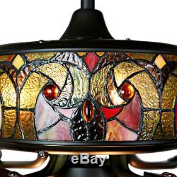 River of Goods Tiffany Style Stained Glass Halston 52 in. Ceiling Fan Spice