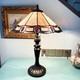 Ryce Peacock Tiffany-style 2-light Geometric Stained Glass Table Lamp