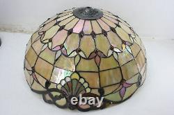 SEE NOTES Bieye L10803 Baroque Tiffany Style Stained Glass Floor Lamp Cream