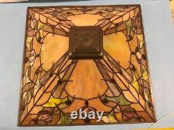 STAINED GLASS IRRIDESCENT MISSIONS LAMP SHADE 17 Diameter