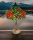 Salem Brothers Tiffany Style Leaded Stained Glass 23 Table Lamp Signed