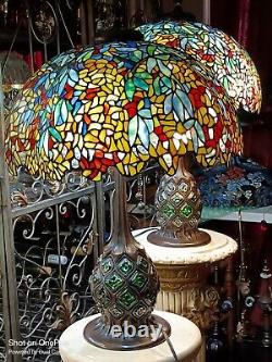 Set 2 Laburnum Stained Glass Tiffany Studio Style Lamps