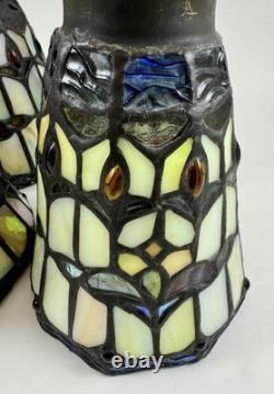 Set 4 Tiffany Style Stained Glass Lamp Replacement Shades Bell Shape Slag