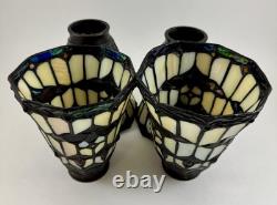 Set 4 Tiffany Style Stained Glass Lamp Replacement Shades Bell Shape Slag