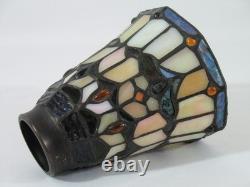 Set 4 Tiffany Style Stained Glass Lamp Replacement Shades Bell Shape Slag