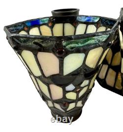 Set 4 Tiffany Style Stained Glass Lamp Replacement Shades Bell Shape Slag