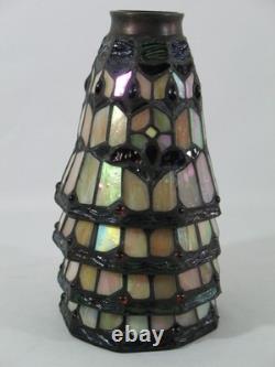Set 4 Tiffany Style Stained Glass Lamp Replacement Shades Bell Shape Slag