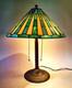 Signed Antique Arts Crafts Handel Era Stain Leaded Vintage Glass Lamp, 1910