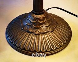 Signed Antique Arts Crafts Handel Era Stain Leaded Vintage Glass Lamp, 1910