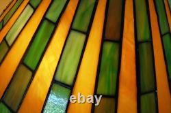 Signed Antique Arts Crafts Handel Era Stain Leaded Vintage Glass Lamp, 1910