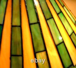 Signed Antique Arts Crafts Handel Era Stain Leaded Vintage Glass Lamp, 1910