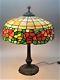 Signed Chicago Mosaic Stained Glass Lamp With Floral Design C. 1915 Leaded Antique