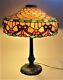 Signed Chicago Mosaic Stained Glass Lamp With Rare Design C. 1915 Leaded Antique