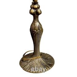 Signed Dale Tiffany Floral Stained Glass Accent Table Lamp Art Nouveau Mosaic