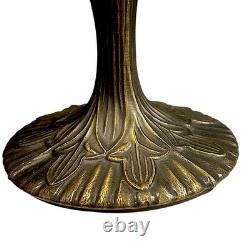 Signed Dale Tiffany Floral Stained Glass Accent Table Lamp Art Nouveau Mosaic