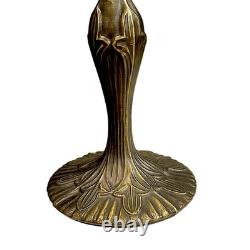 Signed Dale Tiffany Floral Stained Glass Accent Table Lamp Art Nouveau Mosaic