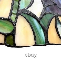 Signed Dale Tiffany Floral Stained Glass Accent Table Lamp Art Nouveau Mosaic
