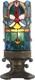Small Tiffany Lamp Mini Stained Glass, Resin Base 4 D X 4 W X 10.5 H, Blue Ba