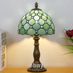 Small Tiffany Lamp Mini Stained Glass Table Lamp Sea Blue Pearl Style Bedside