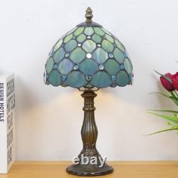 Small Tiffany Lamp Mini Stained Glass Table Lamp Sea Blue Pearl Style Bedside