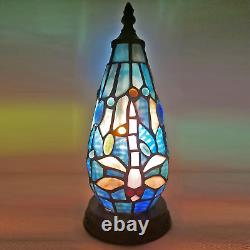 Small Tiffany Lamp Stained Glass Table Lamp 4.5X4.5X11 Inch Christmas Tree Light