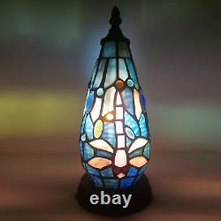 Small Tiffany Lamp Stained Glass Table Lamp 4.5X4.5X11 Inch Christmas Tree Light