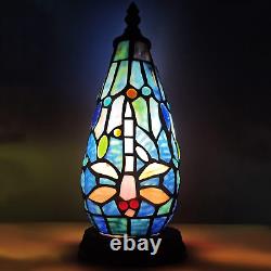 Small Tiffany Lamp Stained Glass Table Lamp 4.5X4.5X11 Inch Christmas Tree Light