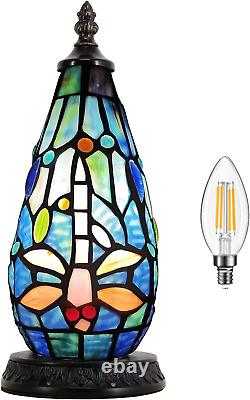 Small Tiffany Lamp Stained Glass Table Lamp 4.5X4.5X11 Inch Christmas Tree Light