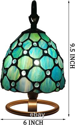 Small Tiffany Lamp Stained Glass Table Lamp 8X6X10 Inch Mini Accent Memory Sympa