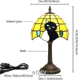 Small Tiffany Lamp Stained Glass Table Lamp Elegant Cute Retro Vintage Style Whi
