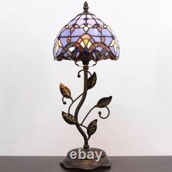 Small Tiffany Lamp Stained Glass Table Lamp Metal Leaf Accent Desk Memory Lamp S