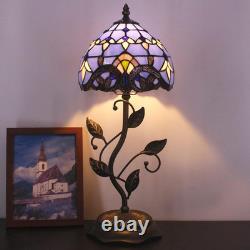 Small Tiffany Lamp Stained Glass Table Lamp Metal Leaf Accent Desk Memory Lamp S