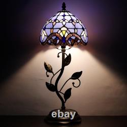 Small Tiffany Lamp Stained Glass Table Lamp Metal Leaf Accent Desk Memory Lamp S