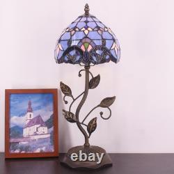 Small Tiffany Lamp Stained Glass Table Lamp Metal Leaf Accent Desk Memory Lamp S