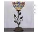 Small Tiffany Lamp Stained Glass Table Lamp Uplight Accent With Leaf Base