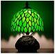 Small Tiffany Lamp W8h11 Inch Green Leaf Style Stained Glass Table Lamp Bronze
