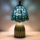 Small Tiffany Mushroom Table Lamp Stained Glass Desk Lamp Ceramic Base Antique A