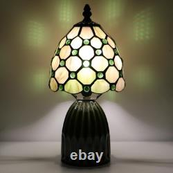 Small Tiffany Mushroom Table Lamp Stained Glass Desk Lamps Ceramic Base Antiq