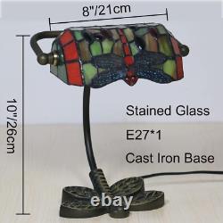 Small Tiffany Style Banker Table Lamp Small Stained Glass Desk Lamp Vin