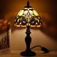 Small Tiffany Style Stained Glass Table Lamp Serenity Victorian Vintage Decor