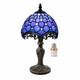Small Tiffany Style Table Lamp, 8 Inch Blue Stained Glass 3-color-temperature