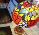 Small Tiffany Style Table Lamp Floral Stained Glass Bedside Desk Reading Light
