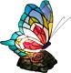 Small Tiffany Table Lamp Stained Glass Butterfly Desk Lamp 7x5x9.8 Inch Accent A