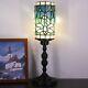 Small Tiffany Table Lamp Stained Glass Candlestick Style Table Light Green Dr